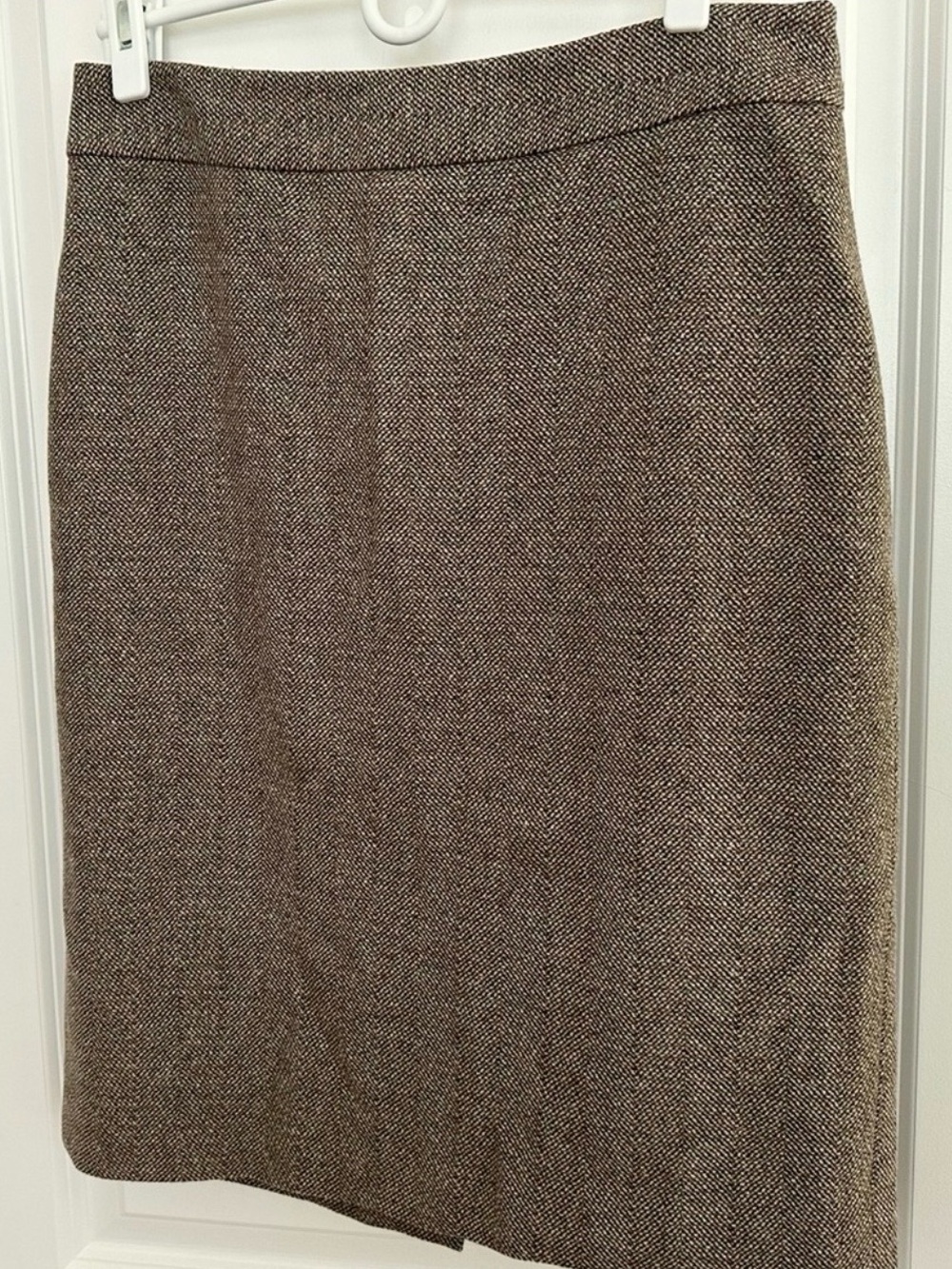 Brown Wool Tweed Pencil Skirt - Business Casual / Office / Fall Fashion